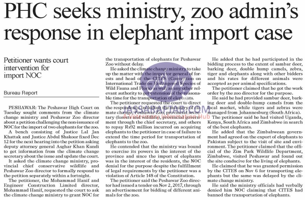 Elephants import for Pershawar zoo