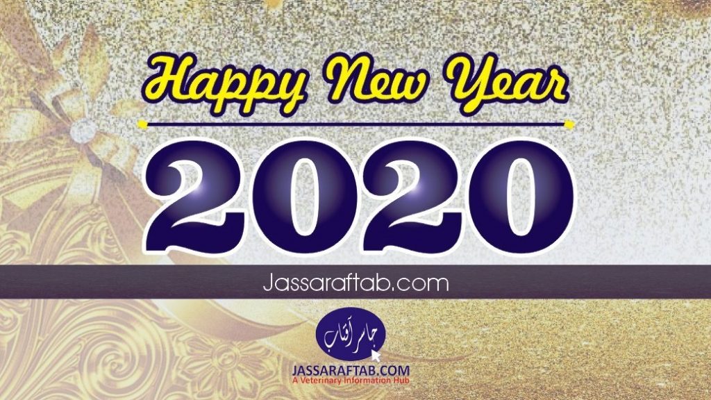 New Year Banner 2020 blue golden