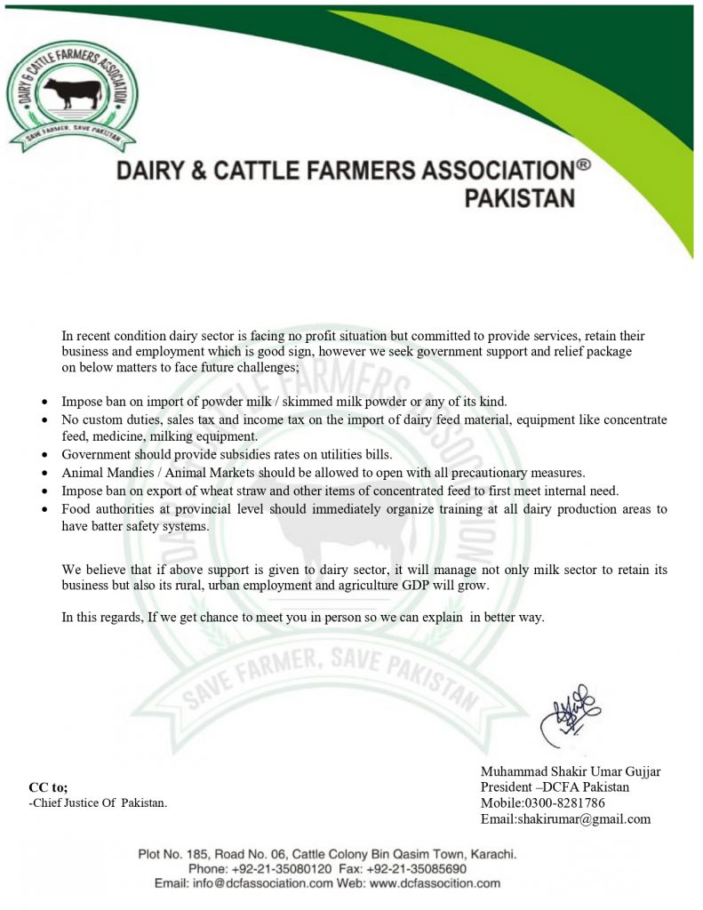 Ban on dry milk import 