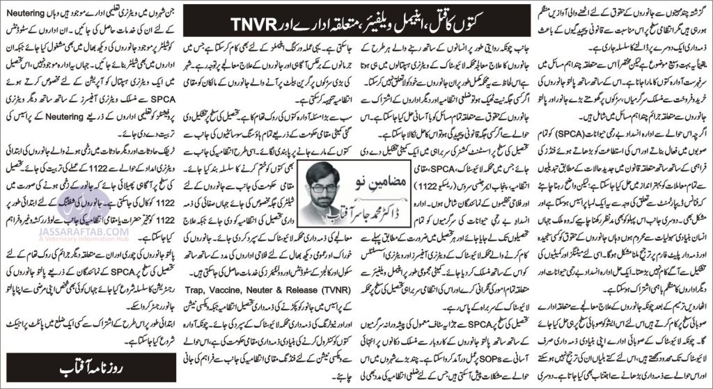TNVR program in Pakistan 