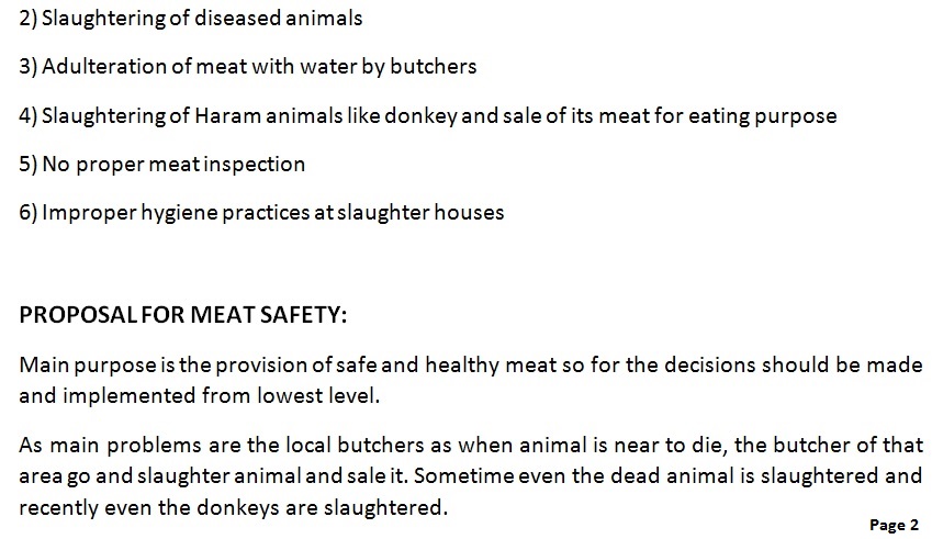 Meat Safety Proposal