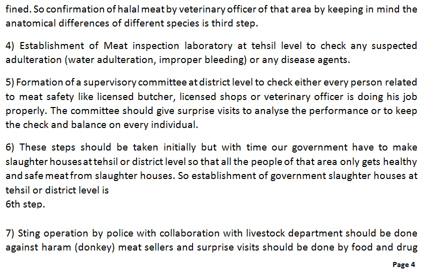 Recommendations for meat safety in Pakistan