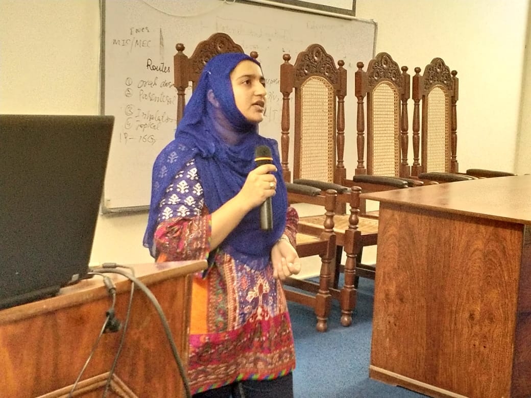 Dairy Girl Dr. Natasha Ghafoor delivering a talk