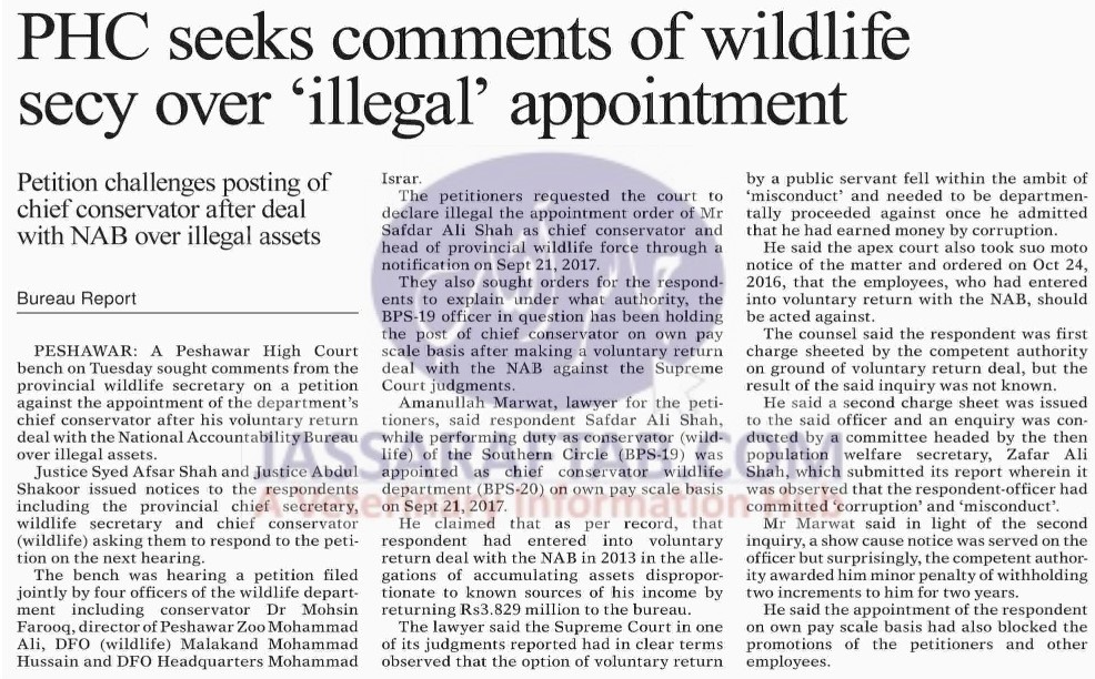 Comments from Secretary Wildlife