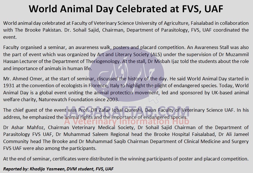 FVS UAF World Animal Day