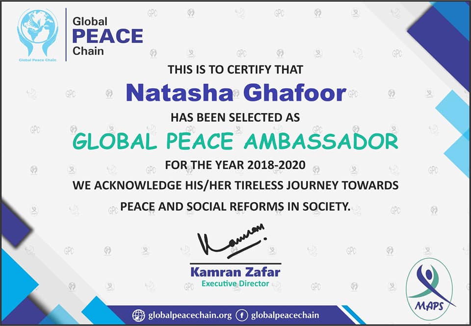 Global Peace Ambassador Certificate