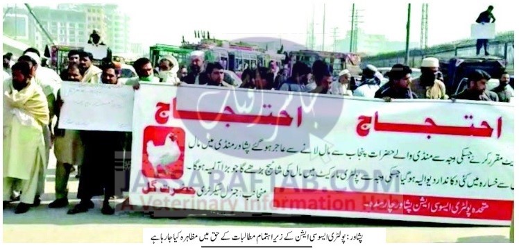Poultry association Peshawar protest