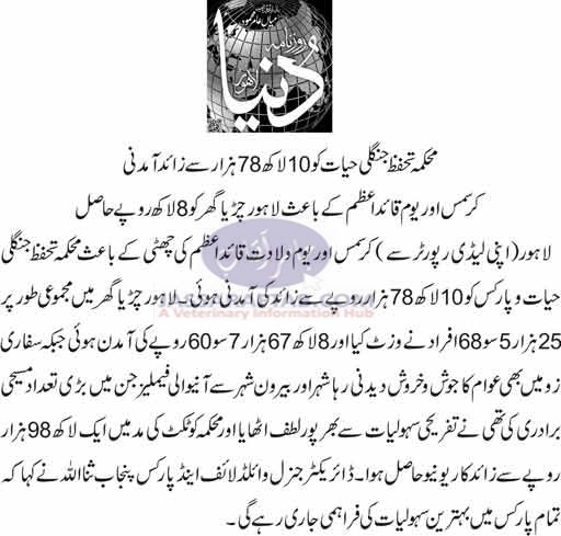 Wildlife Department earned more than one million on Christmas and Quaid Day