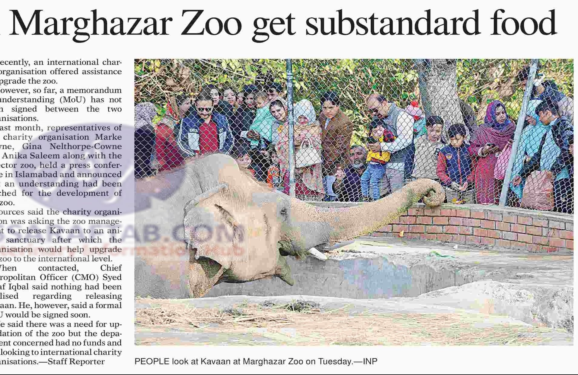 Substandard Zoo Food in Islamabad