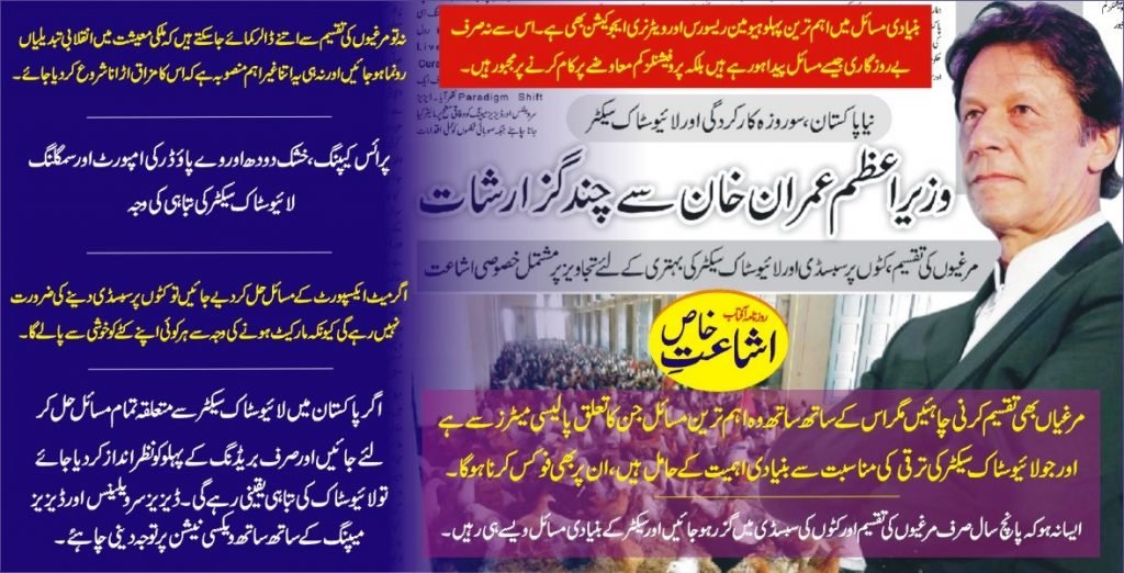 Recommendations for Imran Khan for livestock development