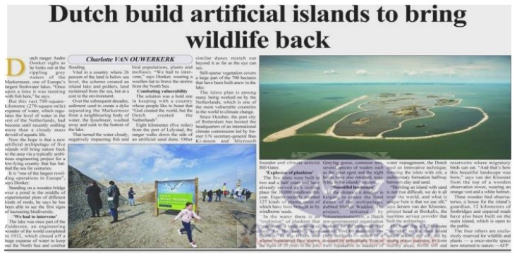 To restore wildlife in Netherlands, artificial island developed. The largest rewilding project on manmade islands