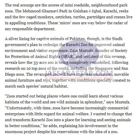 Conditions of Zoos and Wildlife Parks in Pakistan