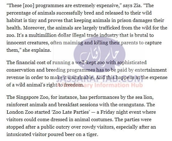 Zoo conditions and zoo management
