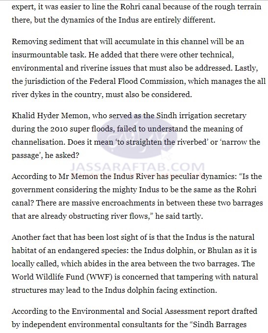 Indus Dolphin Extinction highlighted by WWF amid project for extension of Indus river belt.