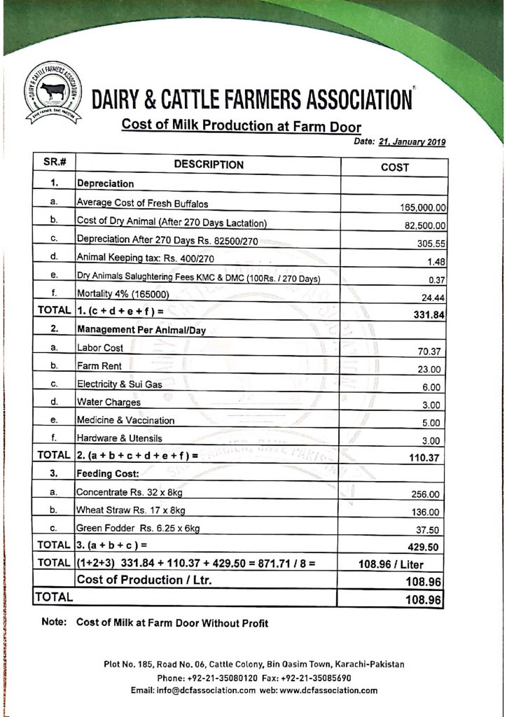 Dairy Cost of Production Feasibility