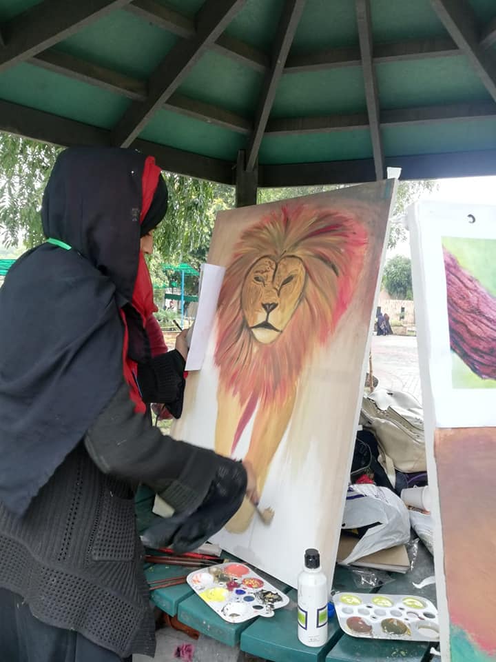 Lion Painting by Zoo Artist