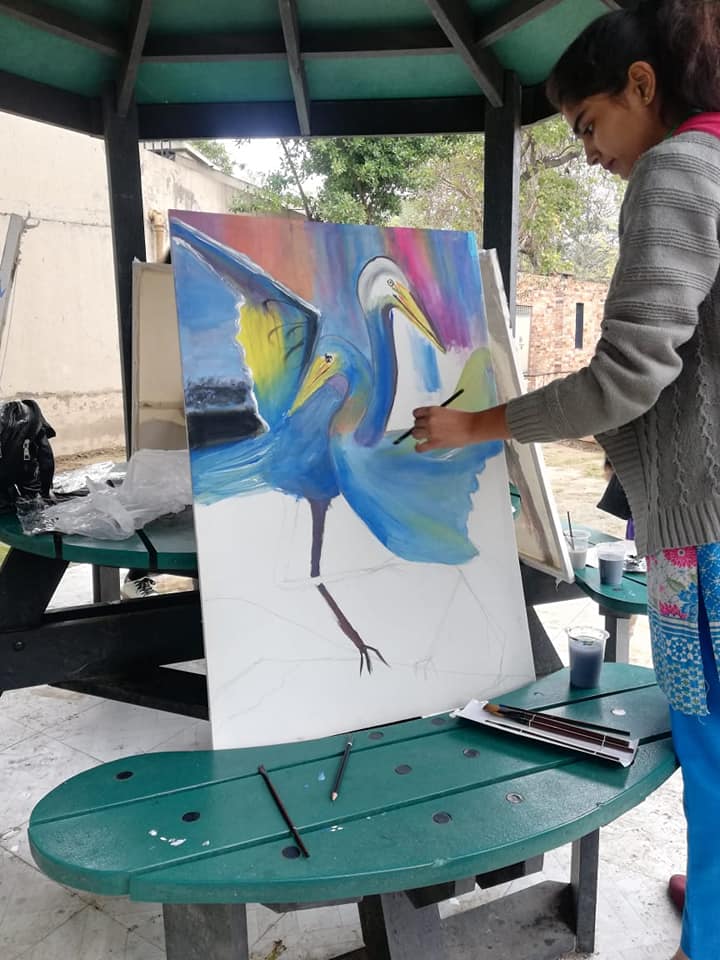 Zoo Artist with Zoo Painting