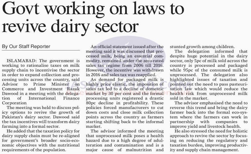 Govt working on laws to revive dairy sector 