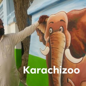 zoo painting on the walls of Karachi Zoo