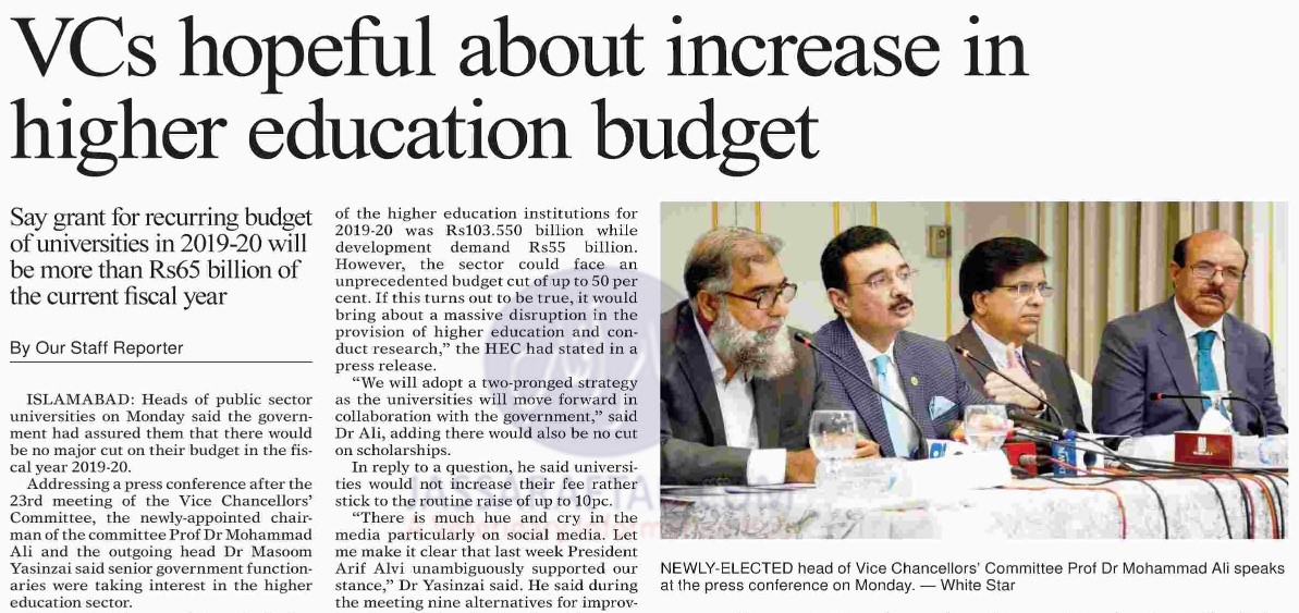 Higher Education Budget increase | Vice Chancellors hopeful