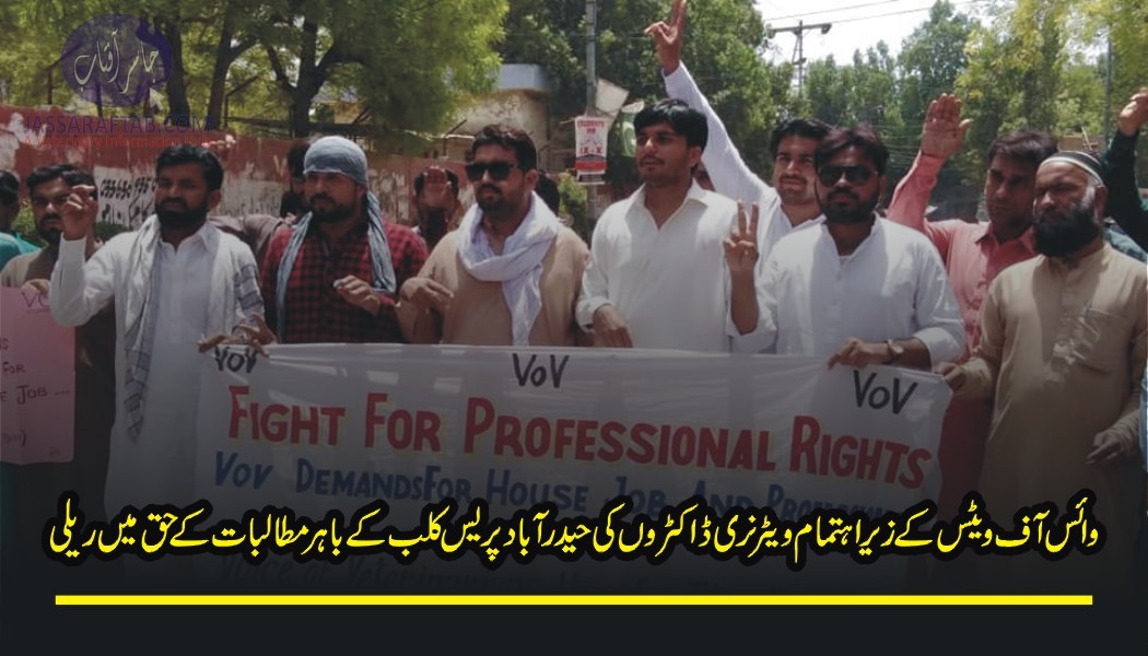 وائس آف ویٹرنیرینز کے زیر اہتمام حیدر آباد میں ویٹرنری ڈاکٹروں کی مطالبات کے حق میں ریلی  