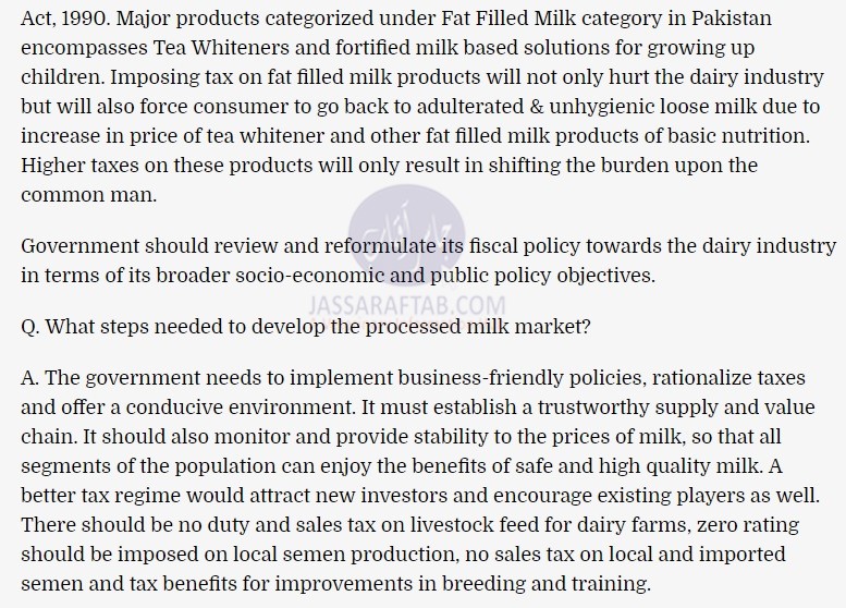 Pakistan Dairy Association chairman interview
