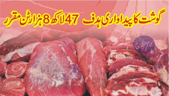 گوشت کا پیداواری ہدف 47 لاکھ 8 ہزار ٹن مقرر