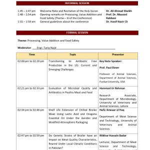 Program of Poultry Science Conference