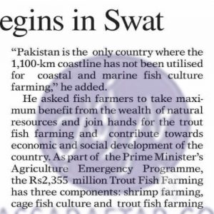 Trout fish farming in Swat