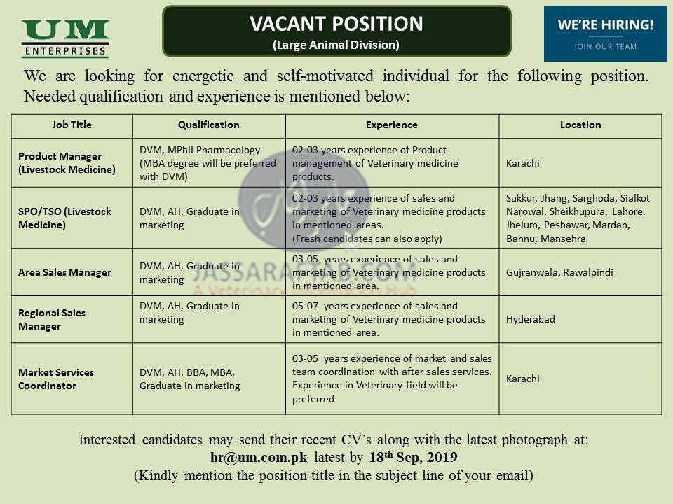 Jobs for veterinary professionals in Livestock Medicine
