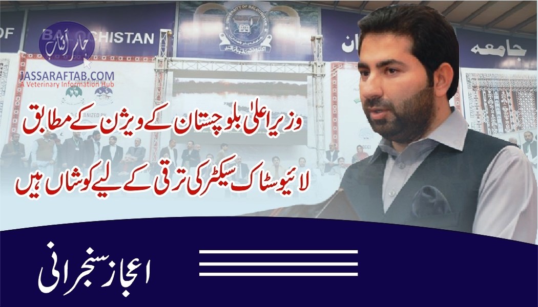 وزیراعلیٰ  بلوچستان کے ویژن کے مطابق لائیوسٹاک سیکٹر کی ترقی کے لئے کوشاں ہیں ، اعجاز سنجرانی