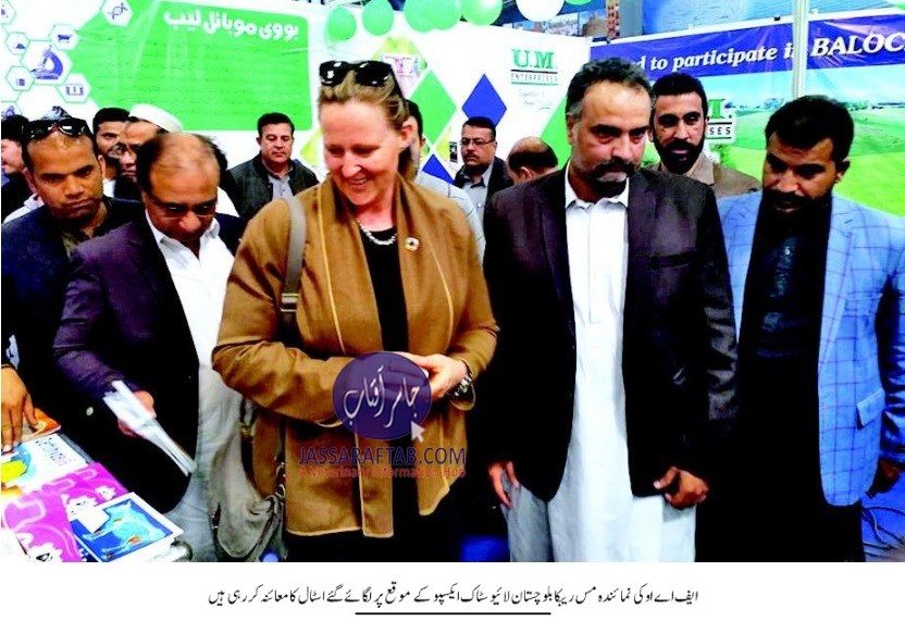 FAO representative inspected a stall at Balochistan livestock expo 
