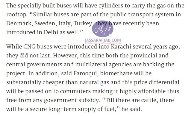 Karachi’s green buses to be powered by dung