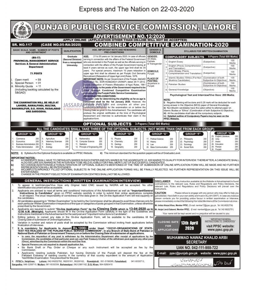 PMS Jobs in Punjab
