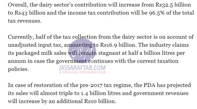 Demand for Zero Rating Status for Dairy Sector