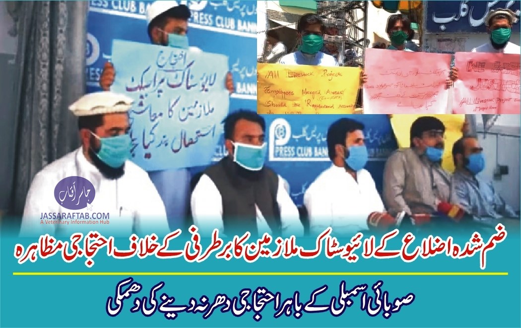 ضم شدہ اضلاع کے لائیوسٹاک ملازمین کابرطرفی کے خلاف احتجاجی مظاہرہ