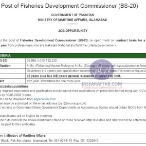 Job of Fisheries Development Commissioner
