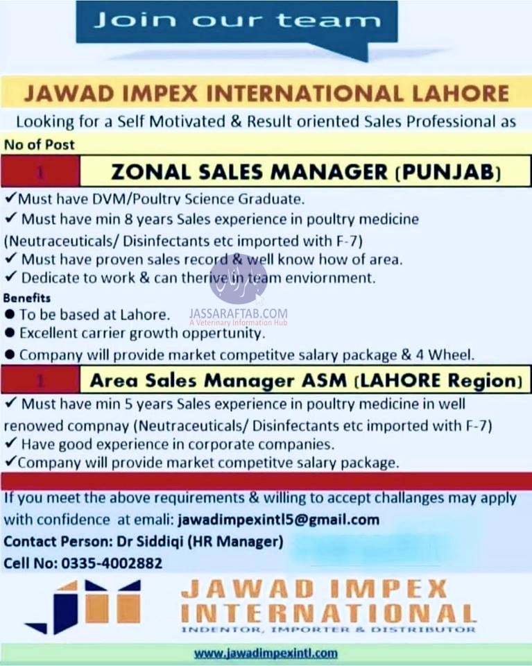 Job opportunities as sales manager