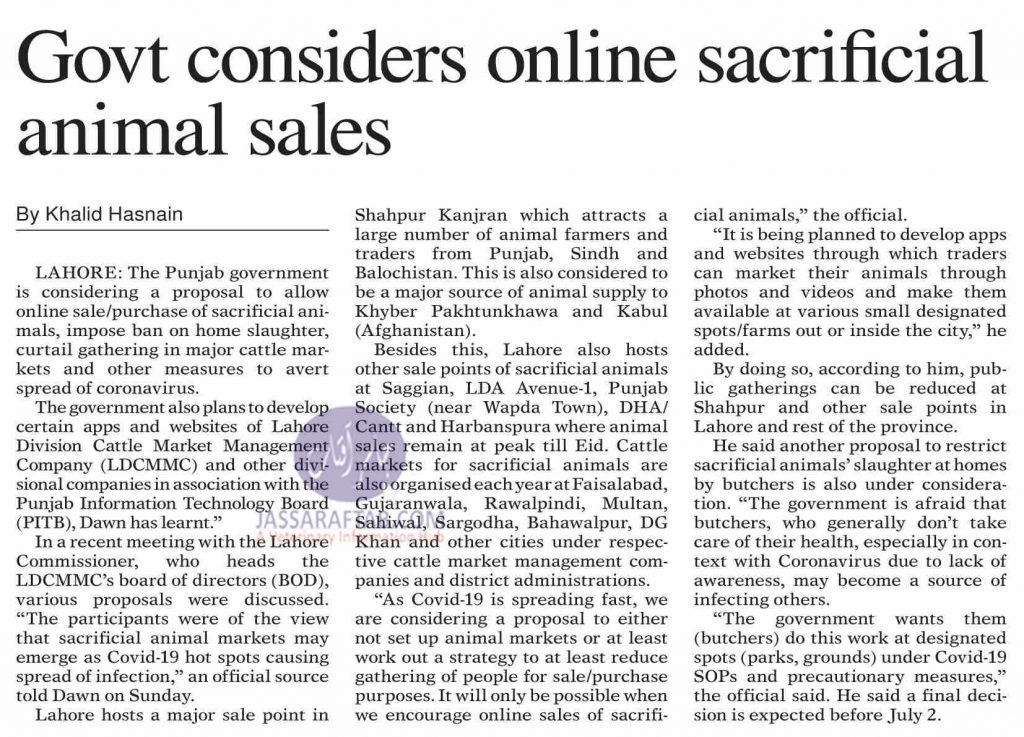 Online sacrificial animal sale