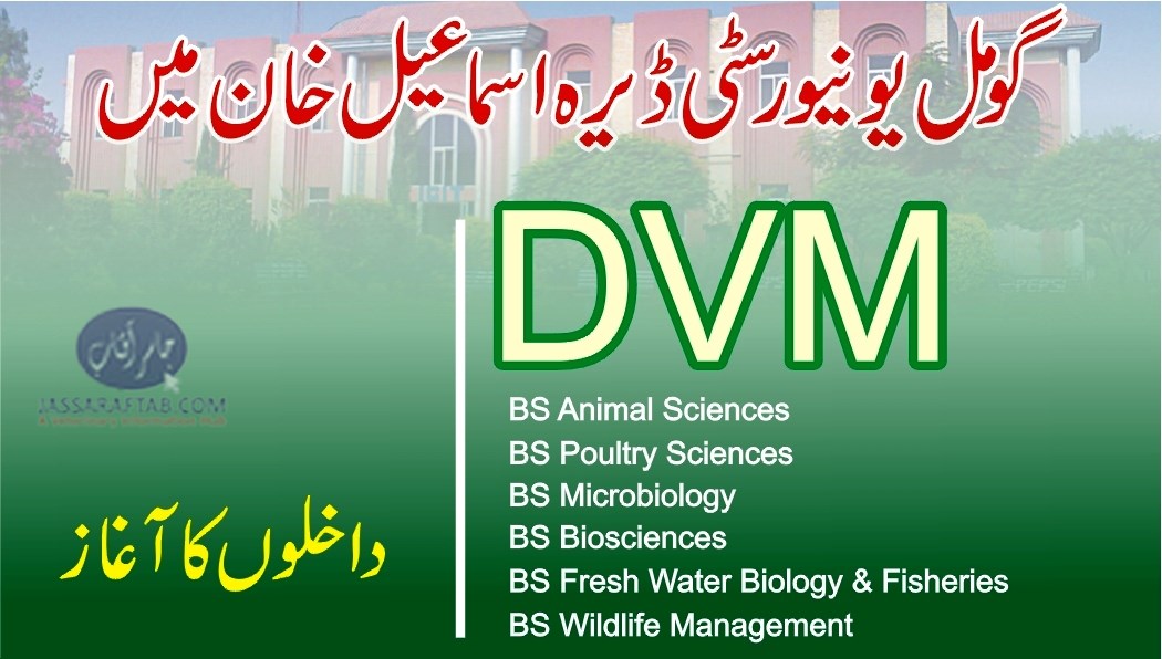 گومل یونیورسٹی ڈیرہ اسماعیل خان میں ڈی وی ایم اور دیگر شعبوں میں داخلوں کا آغاز