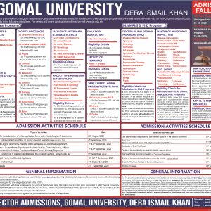 DVM admission in Gomal University