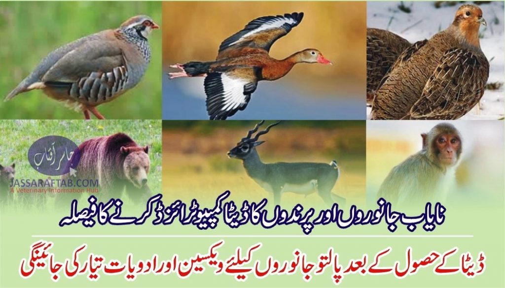 Data regarding animals and birds