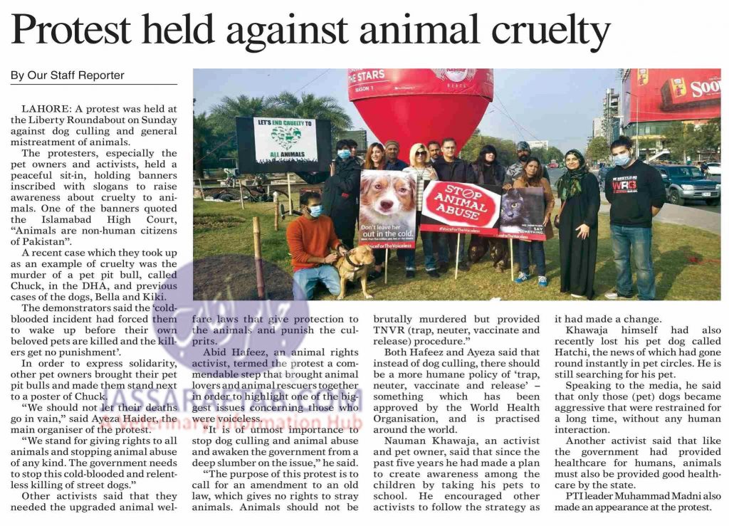 Protest held against animal cruelty