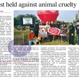 Protest held against animal cruelty