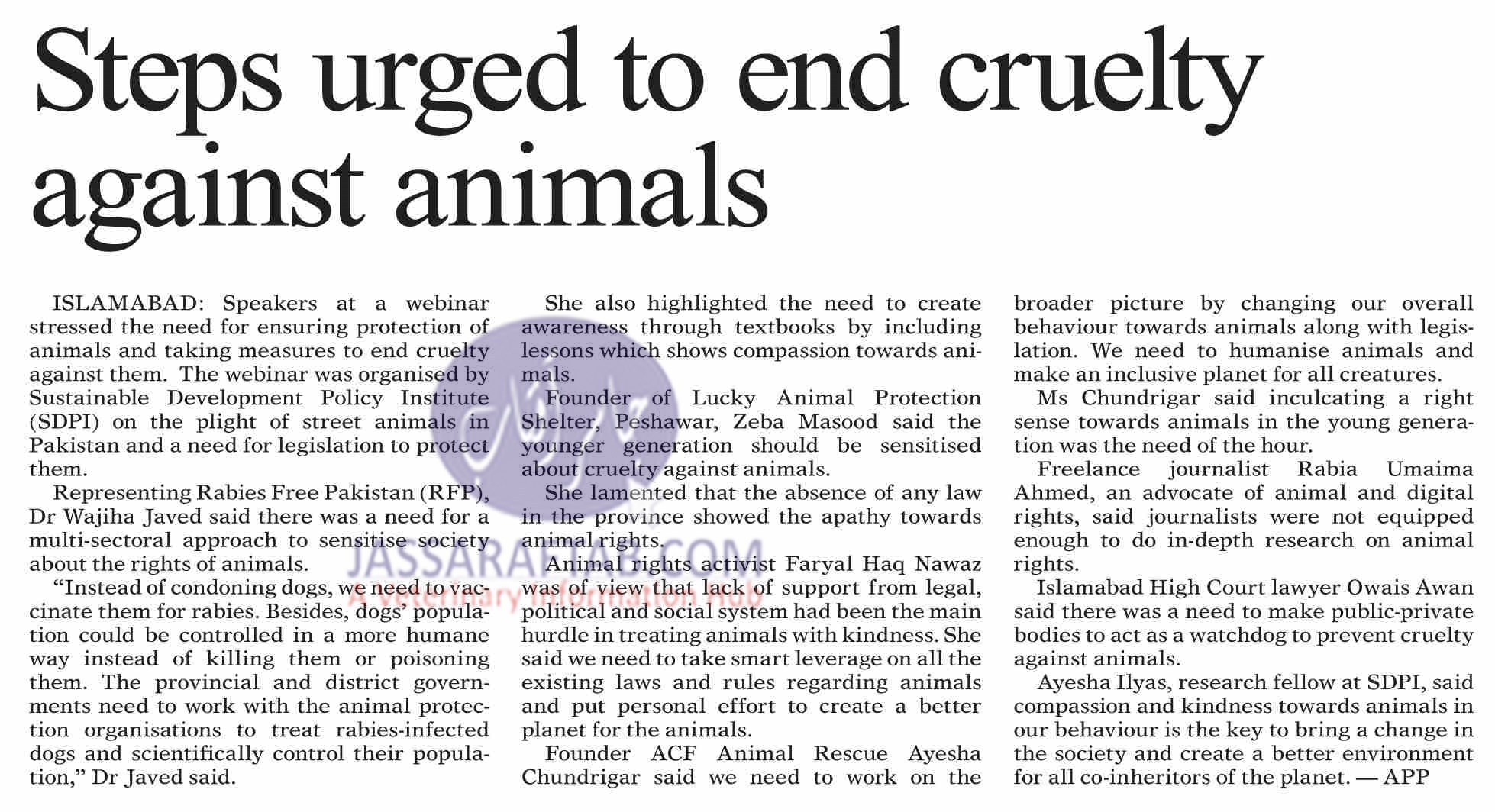 Cruelty against animals