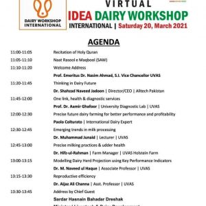 Agenda of IDEA Dairy Workshop