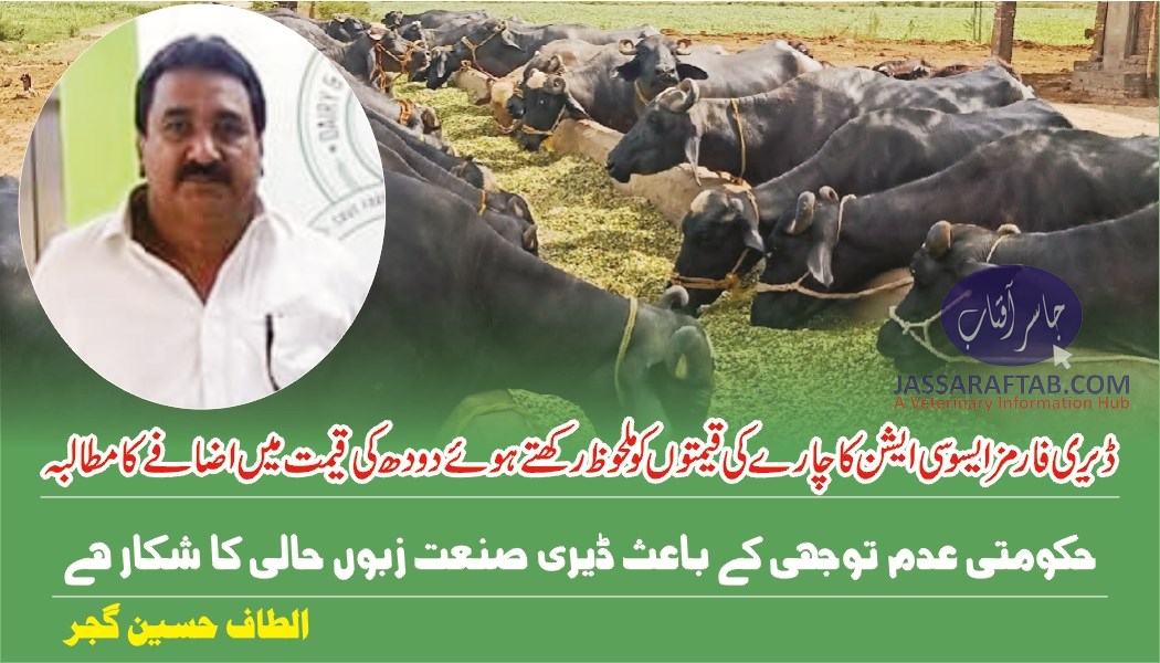 ڈیری فارمز ایسوسی ایشن کا چارے کی قیمتوں کو ملحوظ رکھتے ہوئے دودھ کی قیمت میں اضافے کا مطالبہ