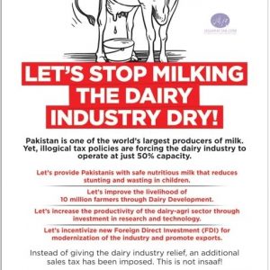 17% Sales tax on dairy industry