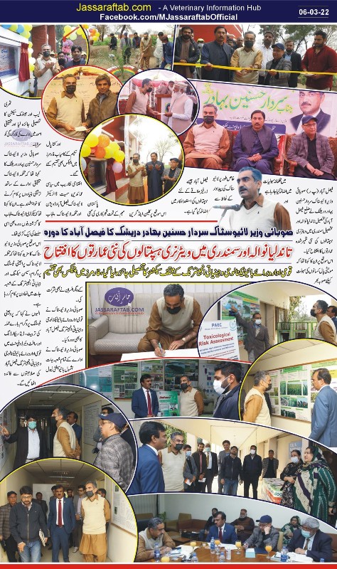 منسٹر لائیوسٹاک پنجاب کا فیصل آباد کا دورہ، ویٹرنری ہسپتالوں کی نئی عمارتوں کا افتتاح