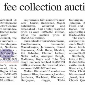 Cattle markets fee collection